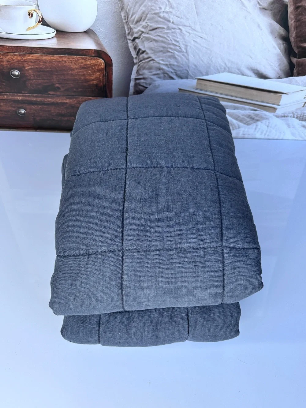 Nightfall European Linen Box King Sham Set Quince